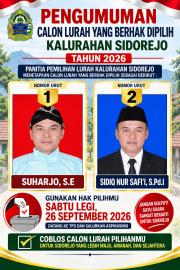 PENGUMUMAN! INI 2 CALON LURAH SIDOREJO PERIODE 2026-2034